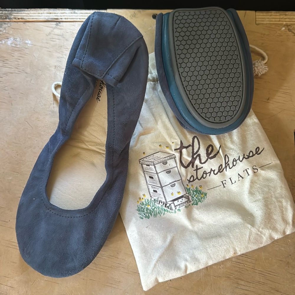 The Storehouse Flats - blue sude size 8